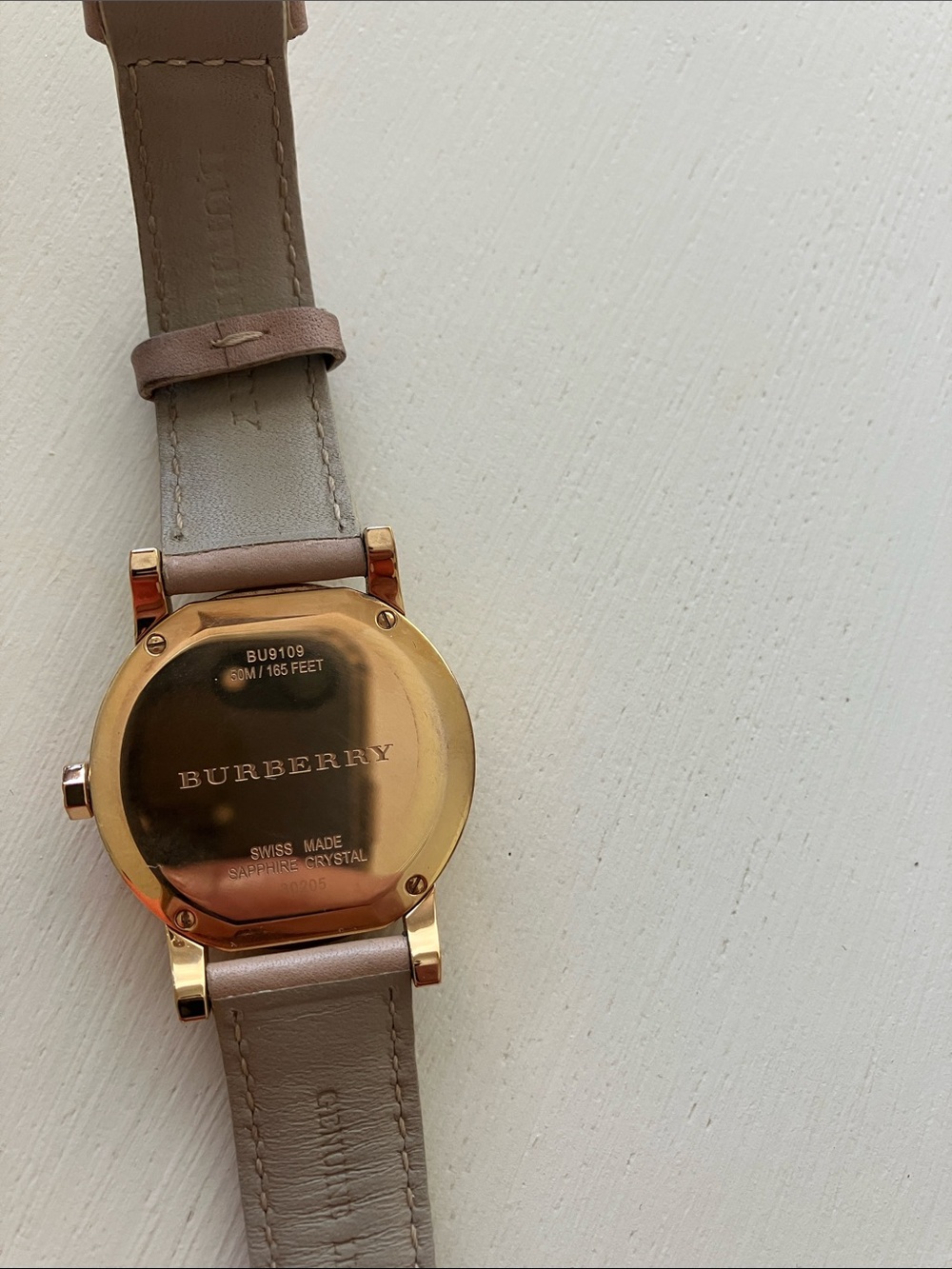 Burberry The City Tan Leather Strap Watch w/ Rose Gold Face & Gold Case- EUC - Picture 7 of 11